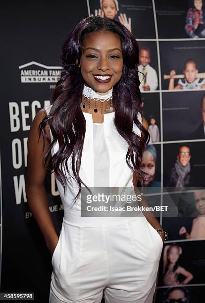 Singer Justine Skye attends the 2014 Soul Train Music Awards at the Orleans Arena on November 7, 2014 in Las Vegas, Nevada.