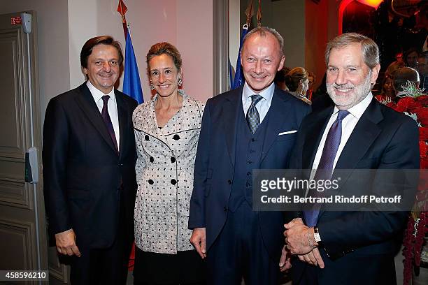 President of the French-American Foundation Jean Luc Allavena, Thierry Bollore and his wife and Allan M. Chapin attends the French-American...