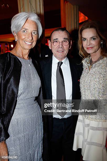 Chief Executive Officer Christine Lagarde, Michel Corbiere President of Forest Hill and his wife actress Cyrielle Clair attend the French-American...