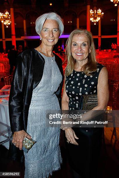 Chief Executive Officer Christine Lagarde and US ambassador in France Jane Hartley attend the French-American Foundation Gala Dinner at Salle Wagram...