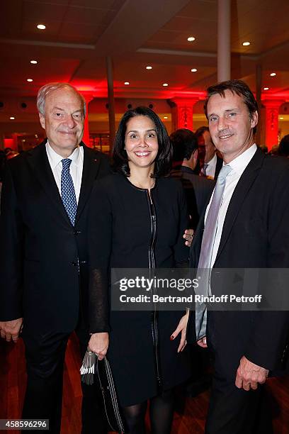 Michel Boyon, Haiti ambassador in France Vanessa Matignon and Thierry Brun attend the French-American Foundation Gala Dinner at Salle Wagram on...