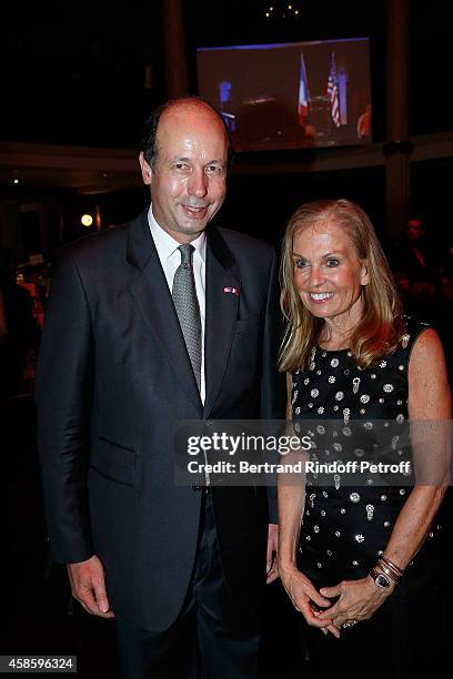 Louis Giscard d'Estaing and Us Ambassador in France Jane Hartley attend the French-American Foundation Gala Dinner at Salle Wagram on November 7,...