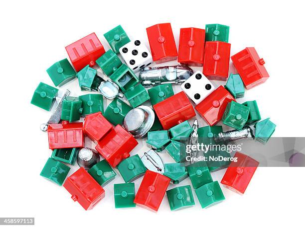 monopoly game pieces - monopoly hotel stock pictures, royalty-free photos & images