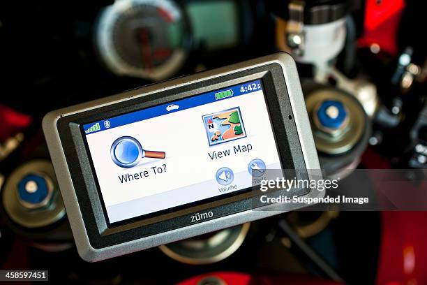garmin zumo 660 gps - garmin-global-positioning-system stock pictures, royalty-free photos & images