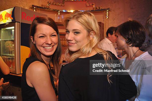 Christina Stuermer and Larissa Marolt attend the 'Die Grosse Chance' TV-Show final after party at ORF Zentrum on November 7, 2014 in Vienna, Austria.