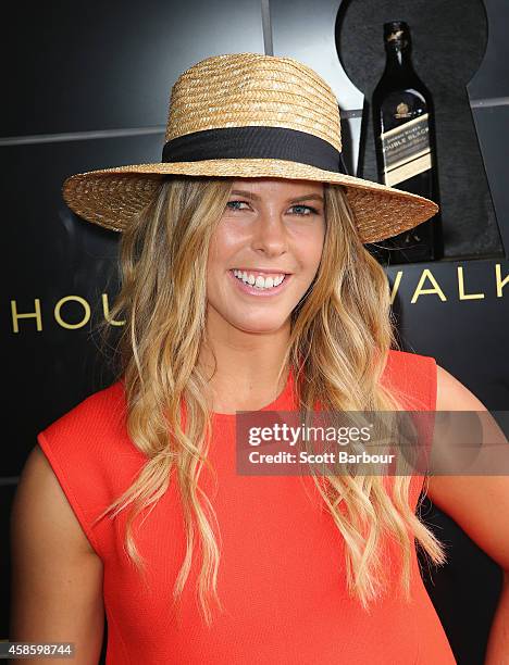Torah Bright at the Johnnie Walker Marquee on Stakes Day at Flemington Racecourse on November 8, 2014 in Melbourne, Australia.