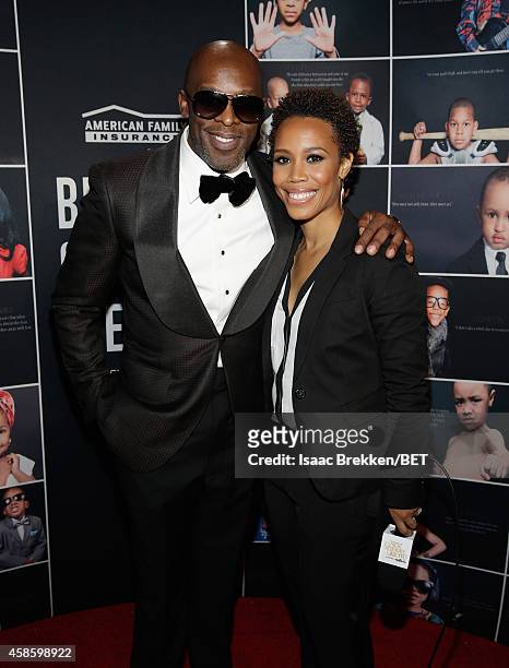 Singer Joe and photographer Eunique Jones attend the 2014 Soul Train Music Awards at the Orleans Arena on November 7, 2014 in Las Vegas, Nevada.