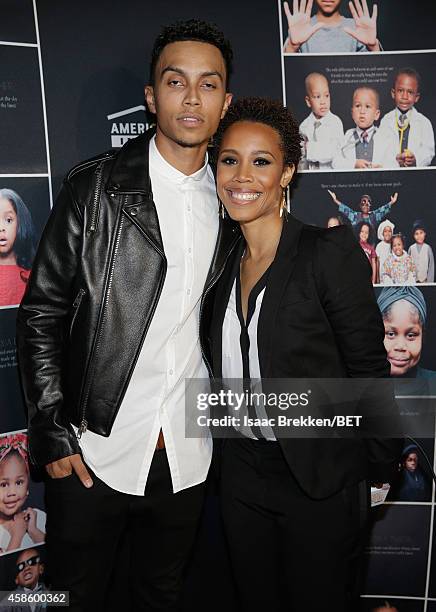 Singer Sebastian Mikael and photographer Eunique Jones attend the 2014 Soul Train Music Awards at the Orleans Arena on November 7, 2014 in Las Vegas,...