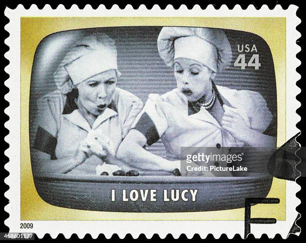 usa i love lucy chocolate factory episode postage stamp - television show bildbanksfoton och bilder