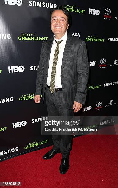 Len Amato, President of HBO Films, attends HBO Reveals Winner of "Project Greenlight" Season 4 at BOULEVARD3 on November 7, 2014 in Los Angeles,...