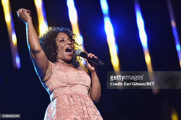 Singer Stephanie Mills performs onstage during the 2014 Soul Train Music Awards at the Orleans Arena on November 7, 2014 in Las Vegas, Nevada.