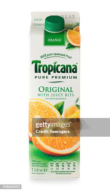 tropicana d'orange jus boisson en brique - boisson en brique photos et images de collection