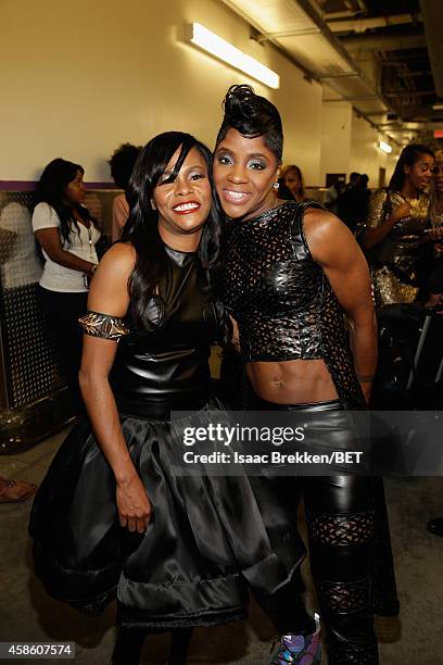 Singers Kima and Pam of Total attend the 2014 Soul Train Music Awards at the Orleans Arena on November 7, 2014 in Las Vegas, Nevada.