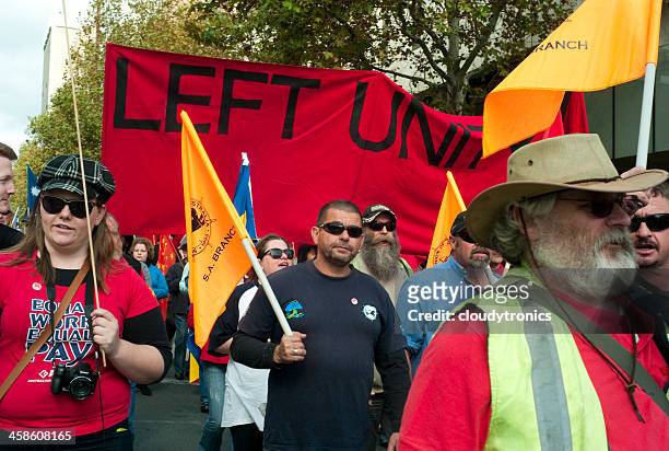 may day march - trade union stock pictures, royalty-free photos & images