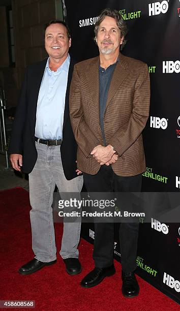 Bobby Farrelly and Peter Farrelly attend HBO Reveals Winner of "Project Greenlight" Season 4 at BOULEVARD3 on November 7, 2014 in Los Angeles,...