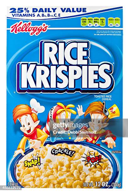 kellogg's rice krispies. - cereal box stockfoto's en -beelden