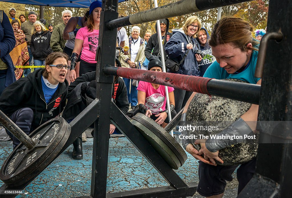 Participants in the Maryland Strongman competition, in Columbia, MD.