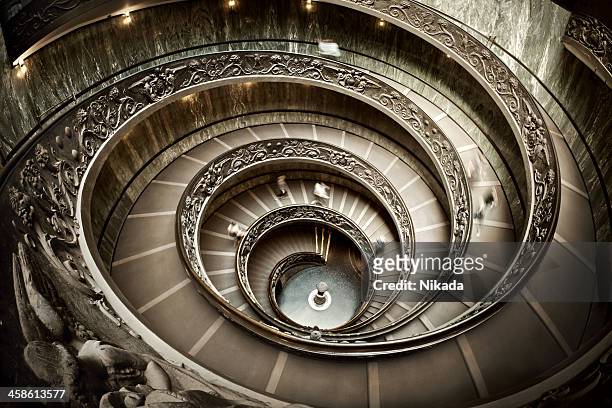 stairway in vatican museum - vatican museums stock pictures, royalty-free photos & images