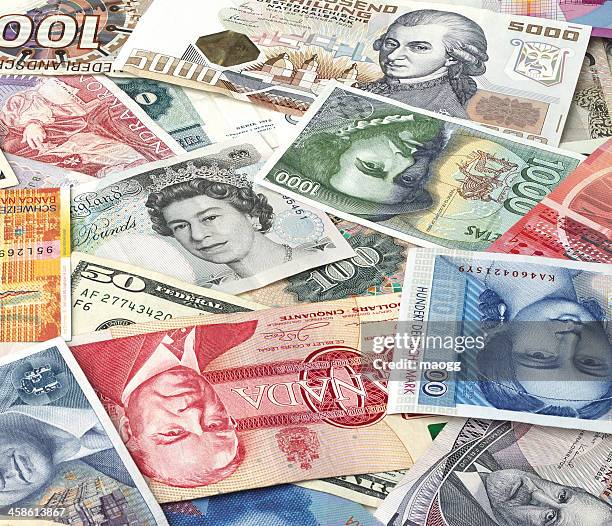 bills of different countries - 50 dollars stock pictures, royalty-free photos & images