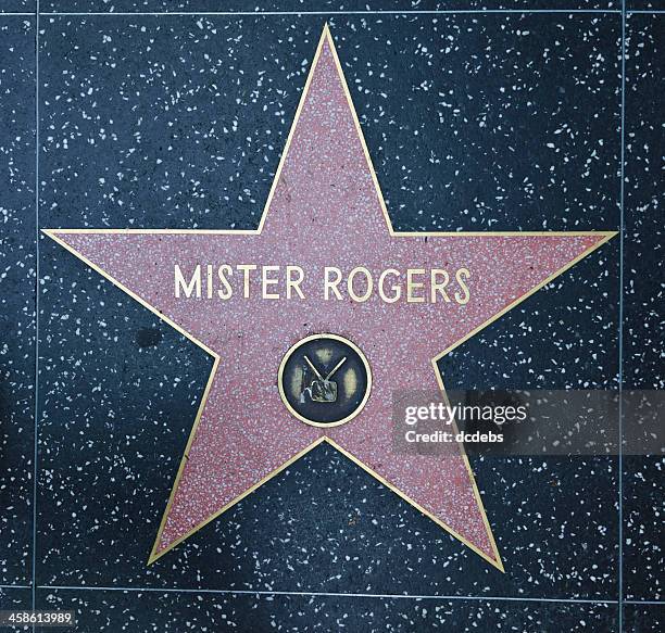 hollywood walk of fame star mister rogers - fred rogers stock pictures, royalty-free photos & images