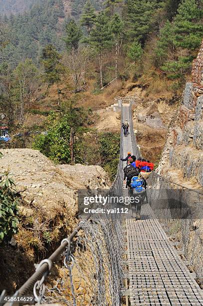 nepalese porter - namche bazaar stock pictures, royalty-free photos & images