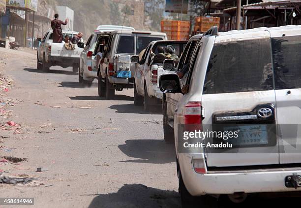 The militants of Shiite Ansarullah group, known as Houthis, settle in al-Udayn district of Ibb governarate in Yemen after taking control of the city...