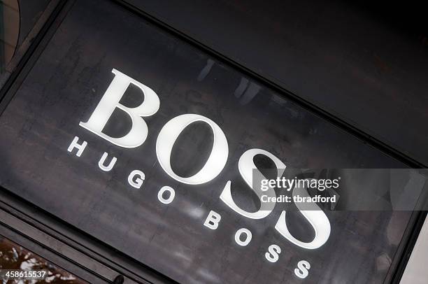 the hugo boss logo - name spelling singapore stock pictures, royalty-free photos & images