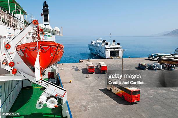 ferries in port of nuweiba sailing to aqaba - nuweiba stock pictures, royalty-free photos & images