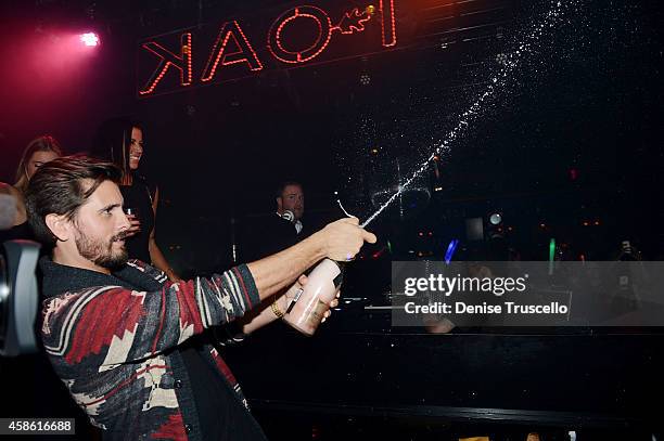 Scott Disick celebrates Kris Jenner's birthday at 1 OAK nightclub at the Mirage Hotel and Casino on November 7, 2014 in Las Vegas, Nevada.