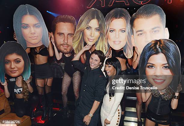 Jonathan Cheban and Malika Haqq attend Kris Jenner's birthday at 1 OAK Nightclub at the Mirage Hotel and Casino on November 7, 2014 in Las Vegas,...