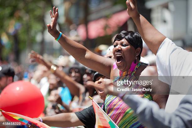 san francisco gay pride parade - market street san francisco stockfoto's en -beelden