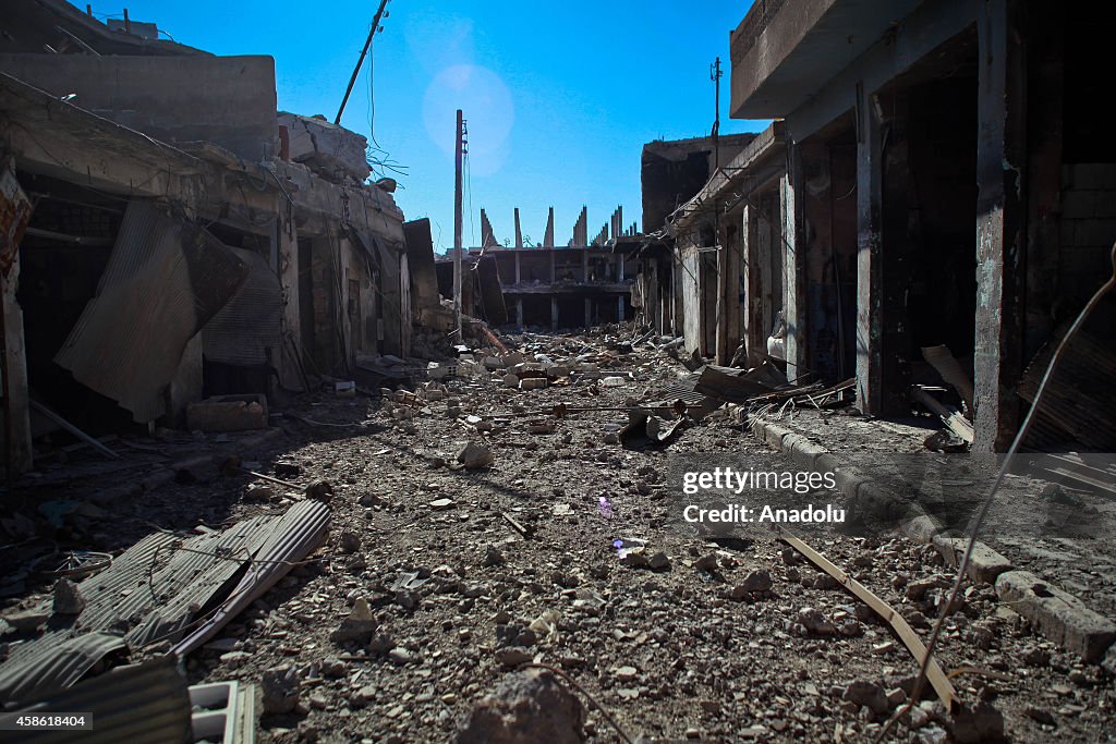 Syrian town of Kobani during the ongoing clashes