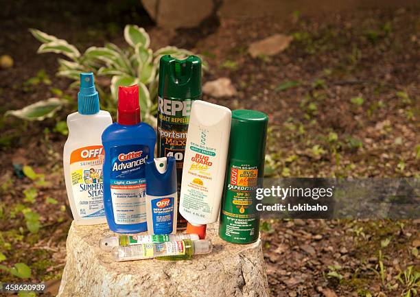 insect repellent lotions and bug sprays - chigger stock pictures, royalty-free photos & images