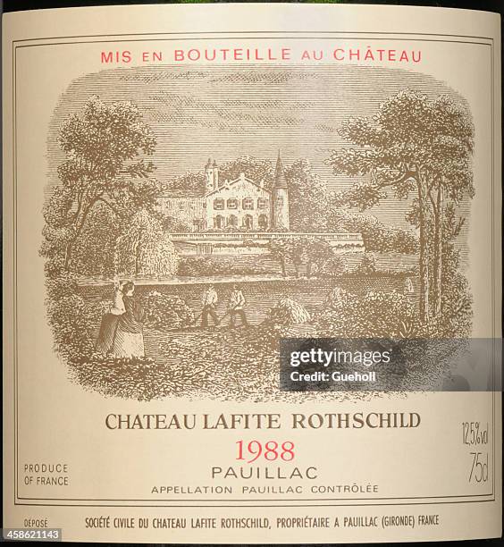 label of lafite rothschild - wine label stock pictures, royalty-free photos & images