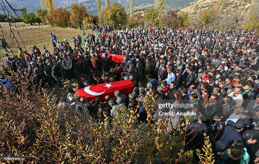 Funeral for two victims of collapsed mine in Karaman, Turkey