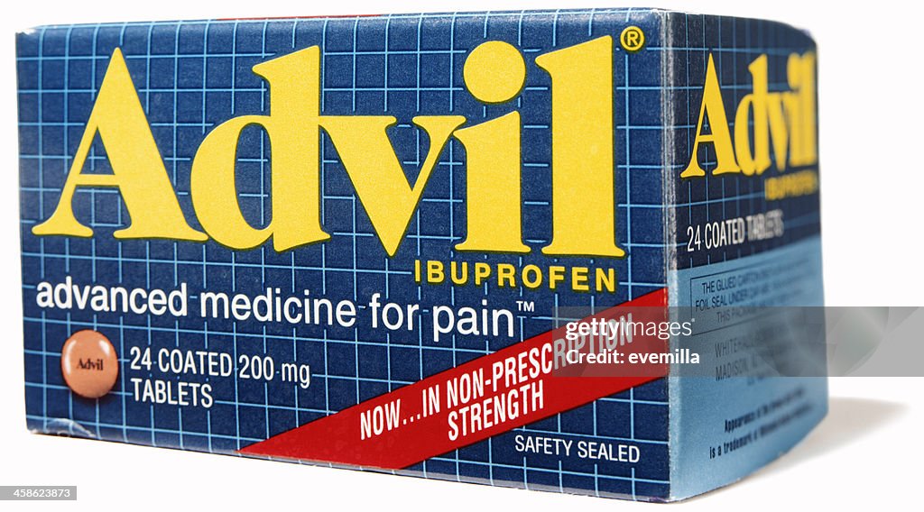 Advil on white.