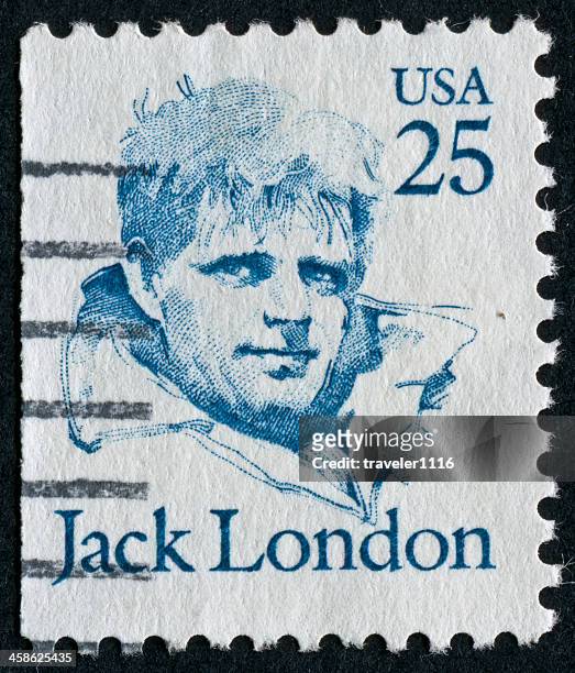 jack london stamp - jack london stock-fotos und bilder
