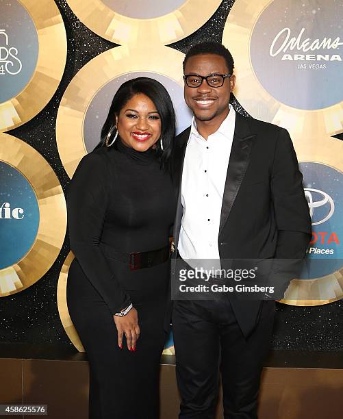 Dr. Tara Rawls-Jenkins and her husband, Pastor Charles Jenkins, arrive at the 2014 Soul Train Music Awards at the Orleans Areana on November 7, 2014...