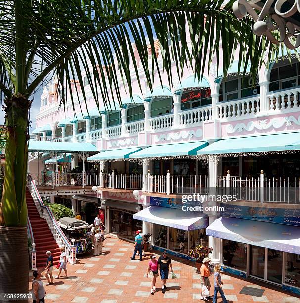 shopping mall - oranjestad stock pictures, royalty-free photos & images