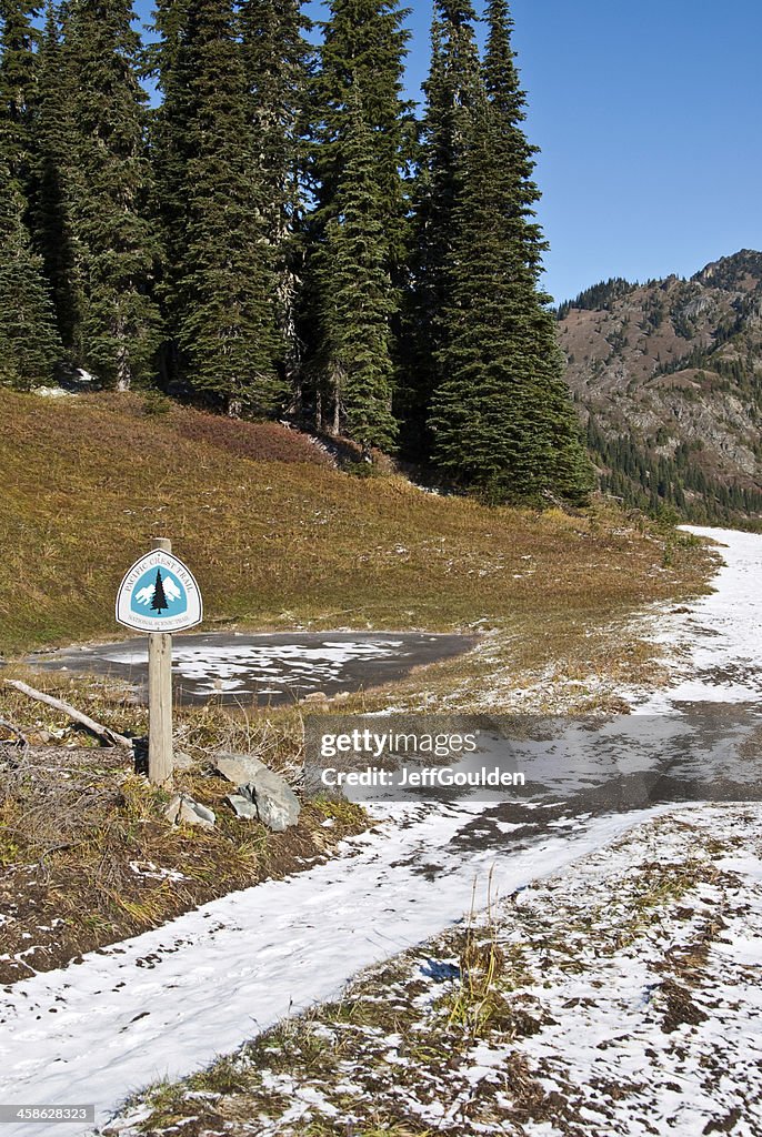 Fresh Snow Covers the Pacific Crest Trail in Washington State