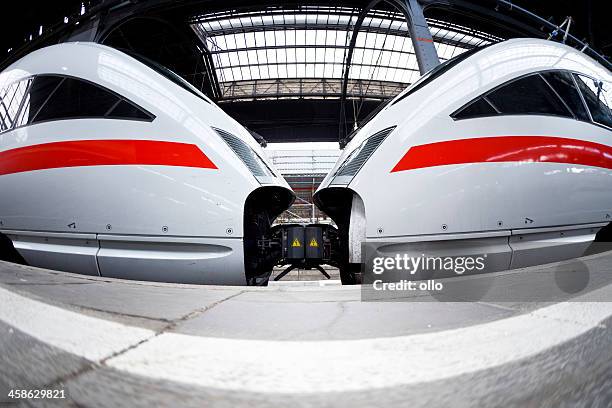 coupling of an ice train, fish-eye lens - train coupling stock pictures, royalty-free photos & images