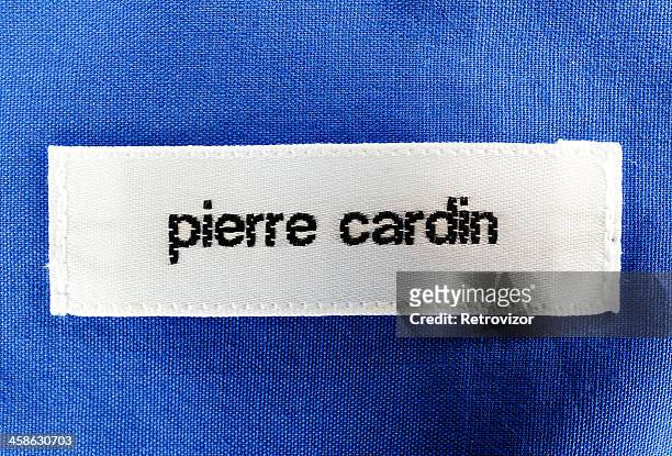 pierre cardin logo on shirt label - shirt tag stock pictures, royalty-free photos & images