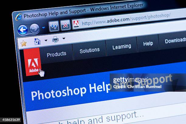 adobe photoshop-macro tiro de real monitor de ecrã - adobe icons imagens e fotografias de stock
