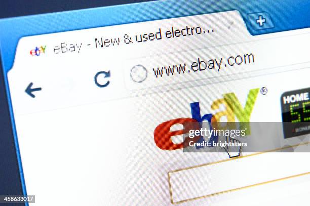 ebay page web sur le navigateur - ebay photos et images de collection