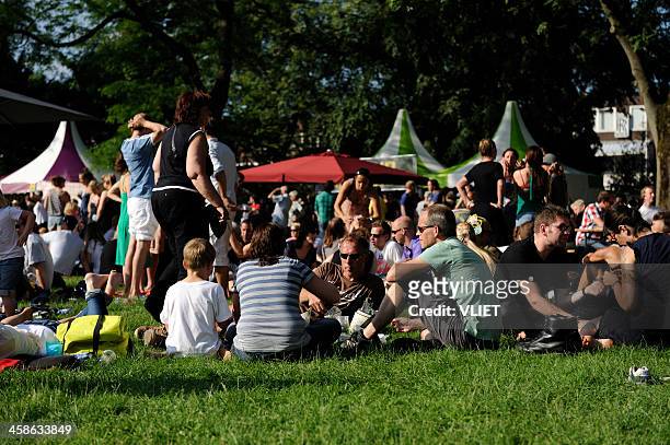 visitors of festival wereldfeest in utrecht - park festival stock pictures, royalty-free photos & images
