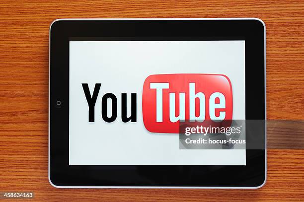 youtube on ipad - youtube stock pictures, royalty-free photos & images