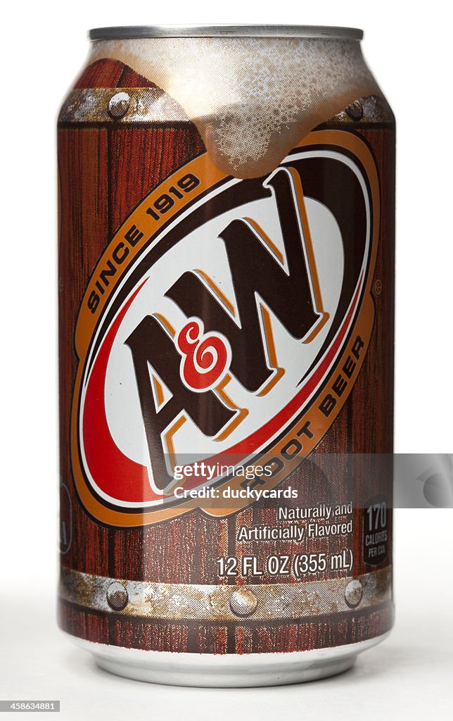 Um & W Root Beer 12 oz. Pode refrigerante