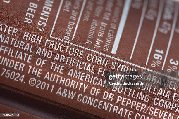 a&w root beer list of ingredients - root-beer-label stock pictures, royalty-free photos & images