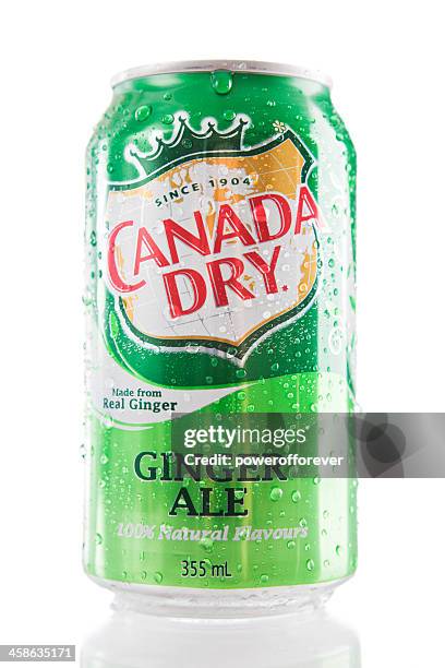 can of canada dry ginger ale - ginger ale on white stock pictures, royalty-free photos & images