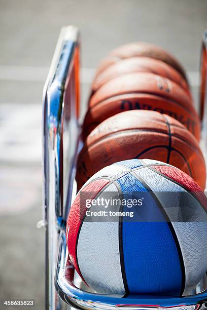 nba basketballs - sports ball rack stock pictures, royalty-free photos & images